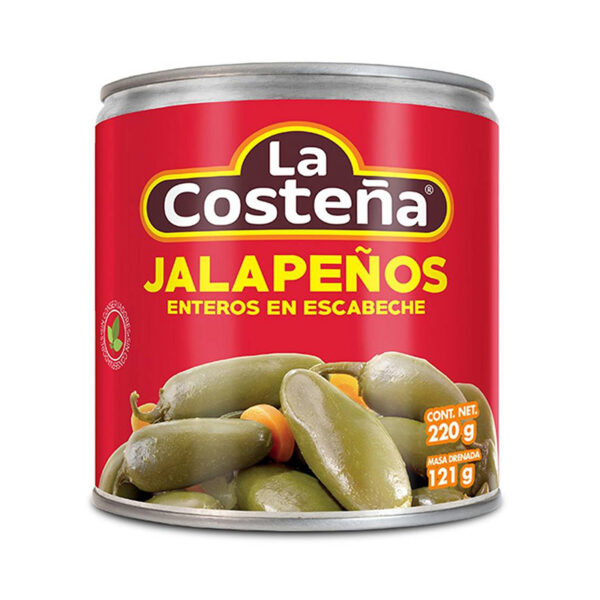 Chiles Jalapeños Enteros en Escabeche La Costeña 220 gr